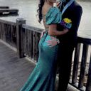 Teal Sequin Prom Dress Size 2 Photo 2