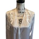 Natori Josie  Vintage Satin Robe White Medium Lace pearls Intimate sleepwear Photo 1