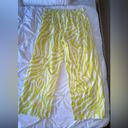 Anthropologie NWOT  Neon Yellow Zebra Animal Print Pajama Pants  SIZE LARGE Photo 4