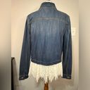 CAbi  denim Dakota jean jacket with removable ivory lace, large Photo 8