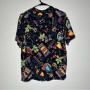 Chico's Vintage  Womens Novelty Print Casual Button Down Short Sleeve Top 0 Rayon Photo 2