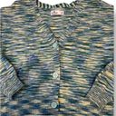 Hollister Blue Green Yellow Striped Cropped Cardigan Sweater Size Medium Photo 1