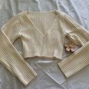 SheIn Rib Knit V-Neck Crop Sweater Photo 1