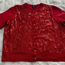 JM Collection NWT  red sequined button down party cardigan size L holiday sparkly Photo 10