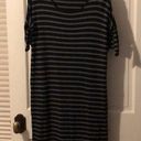 Eliane Rose  Navy and Gray Striped Short Sleeve Dress Size Small Photo 0