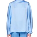 The Row  Iona Long Sleeve Silk Top Light Blue XS Photo 0