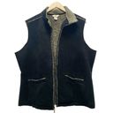 Woolrich  Black Faux Suede Shearling Vest Western Boho Outerwear Women’s Size XL Photo 2