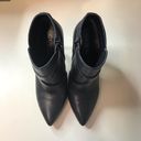 Guess  Valari Black Heeled Boots With Silver Buckle Size 7 Photo 2