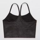 Aerie  Offline The Hugger Crackle Racerback Sports Bra in Black Size S Photo 3