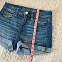 American Eagle Aeo super stretch med wash high rise shortie 8 reg Photo 10