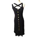 The Row  A Gold Button Front Dress, Size X-Small - Black Photo 3