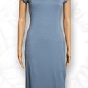 See You Monday  Short Sleeve T-Shirt Midi Dress Slate Blue Bodycon V Neck Size L Photo 1