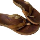 Olukai  Kaekae Tan Brown Leather Flip Flop Sandals Size 8.5-9 Photo 0