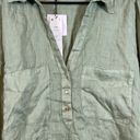 ZARA Women's  100% Linen Shirt Basic Light Khaki Green Loose Size XXL NWT #6836 Photo 3