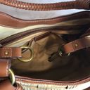 Cole Haan  GENEVIEVE Triangle Leather & basket Woven Canvas Tote bag purse Photo 11