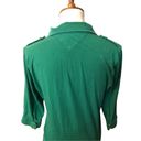 Tommy Hilfiger  forest green 3/4 button crown collared with gold accent buttons s Photo 8