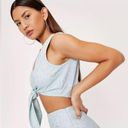 Nasty Gal NWT  Plisse Tie Front Top Mint Photo 1