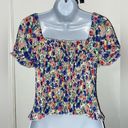 Francesca's  Mi Ami blue floral crop top size Small Photo 1