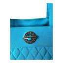 Vera Bradley  SHOULDER HANDBAG Quilted Turquoise Blue 3 Section Toggle Satchel! Photo 5