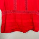 Isabel Marant  Etoile Women’s Red Square Neck Ruffle Short Sleeve Blouse Photo 4