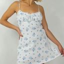 Cotton Candy LA  Mae Floral Mini Dress in White & Blue Size Small Photo 0