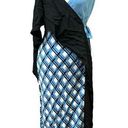 Diane Von Furstenberg Blue & Black & White Kimono Wrap Plaid Silk Dress Size 0 Photo 0