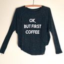 Grayson Threads Coffee Graphic Long Sleeve Grey Tee Photo 1