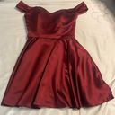 Amazon Burgundy Satin Homecoming Dress Photo 1