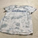 Isabel Maternity  Blue/White Tye Dye Mama Tee Shirt Raw Hem Sz S XC Photo 2