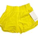 Lululemon  Women’s Hotty Hot HR Shorts 4” Lined Sonic Yellow (SNCY) SZ 6 New Photo 0