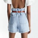 ZARA  // High-waisted Paperbag Denim Shorts Photo 2