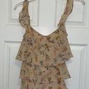 Rebecca Minkoff  Alexis Peach Floral Tiered Tank Top Photo 0