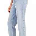 INC  Light Indigo High Rise Studded Cropped Mom Jeans Photo 3