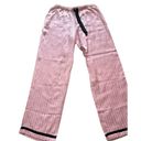 Victoria's Secret  Women's Medium Satin PJ Set Logo V Pink Black & White Striped Photo 14