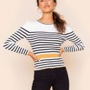 Francesca's Nyla Striped Color Block Sweater Photo 0