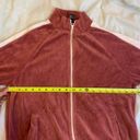 Forever 21 F21 Red And White Y2K Style Velour Track Jacket Size Large Photo 4