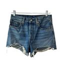 Levi’s Levi's 501 Distressed Cut-Off Denim Jean Shorts Women's 26  High Waist Photo 0