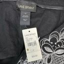 Lane Bryant Linen Blend Embroidered Wide Leg High Rise Pants Boho Black NWT 22 Photo 3