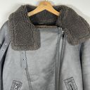 ZARA  Sherpa Double Face Jacket Buckle Biker Coat Size Medium Photo 7