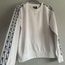 Nike  sportswear women’s white/black logo sleeves athletic pullover sweatshirt S Photo 1