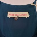 Rebecca Taylor  Tank Top Women's 8 Teal 100% Silk Floral Details Spaghetti Straps Photo 2