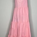 Comfy And Ready Tessa Tiered Tie Up Maxi Dress Size Medium In Pink Photo 6