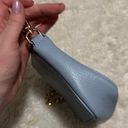 Vera Pelle Made in Italy Pebbled Leather Baby Blue Gold Chain Shoulder Bag Purse Photo 7