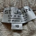 St. John  Evening Marie Gray Shimmer Metallic Knit Maxi Skirt, Sz 10 Photo 11