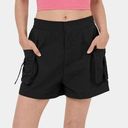 Halara  Cargo Shorts SMALL Black High Waist Flap Pocket Casual Elastic Comfort Photo 0