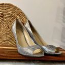 Enzo Angiolini  Eamerryann Silver/Gold Peep Toe Size 7.5 Photo 1