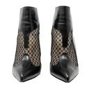 Christian Louboutin  Papilloboot Black Leather Resille Mesh Pointed Ankle Boots Photo 3