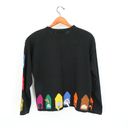 Design Options Philip & Jane Gordon Dogs in Dog Houses Black Cardigan Sweater M Size M Photo 6