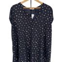 The Moon Full Maternity Reece Mixed Material Top Navy Copper Dot 2X NWT StitchFix Photo 2