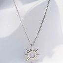 925 Silver Plated Sun Pendant Necklace for Women Photo 2